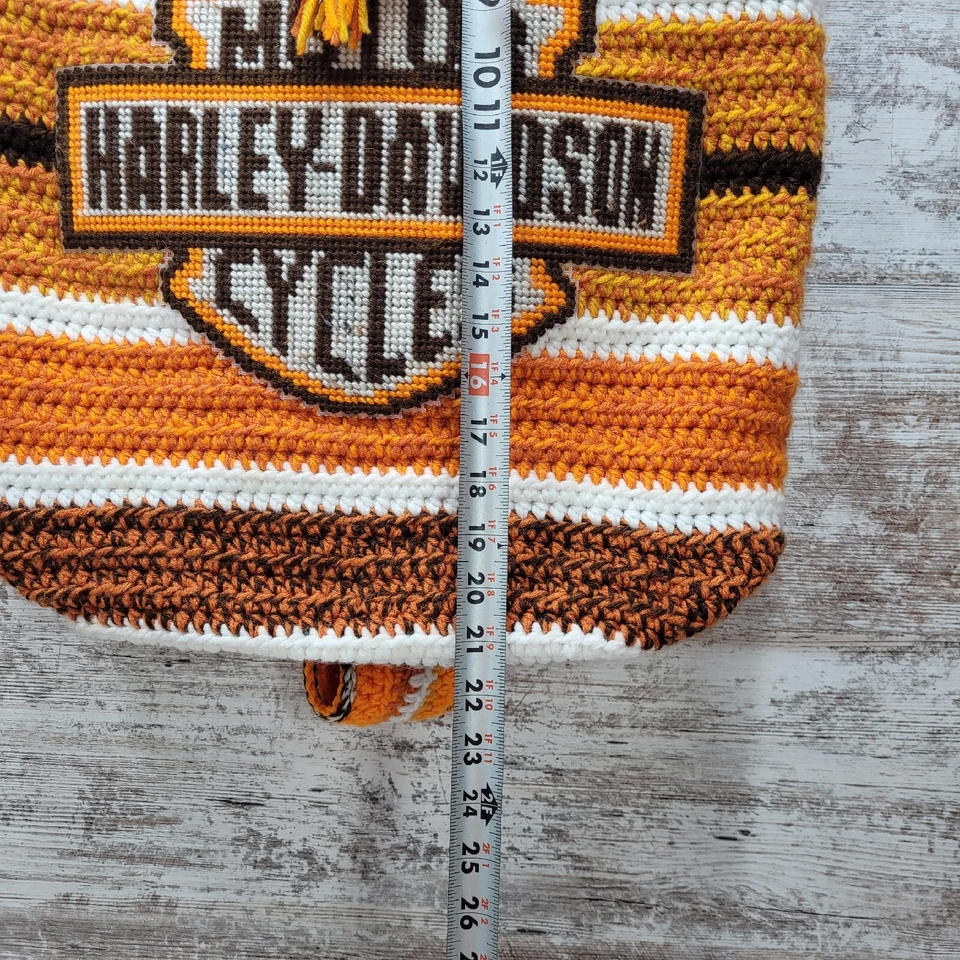 Bolso de Mano Grande Casero Harley Davidson Motocicleta Tejido a Crochet Correa para el Hombro Foto 4 de 4