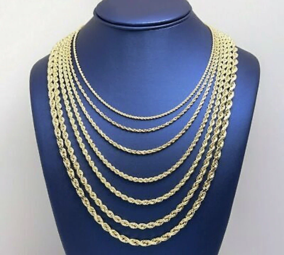 18K Gold Filled Rope Chain Necklace 3/4/5mm 20-30" Mens Women's - Image 2 of 4