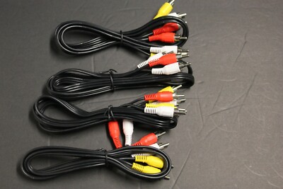 4 PCS OF 3 FT 4vINCH Composite AV 3-RCA AUDIO/VIDEO CABLE MALE RED YELLOW WHITE