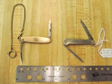 Lot of 2 USA Lobster/Fruit knives. MILLER BROS w/SIMMONS Fob & MERIDEN KNIFE CO