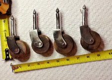 CASTERS (ANTIQUE WOODEN / CAST IRON) LARGE 2" WOODEN WHEELS 120124C