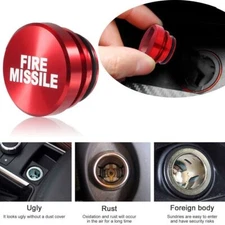 1PC Car Lighter Universal 12V Cigarette Cover Fire Missile Button Accessories