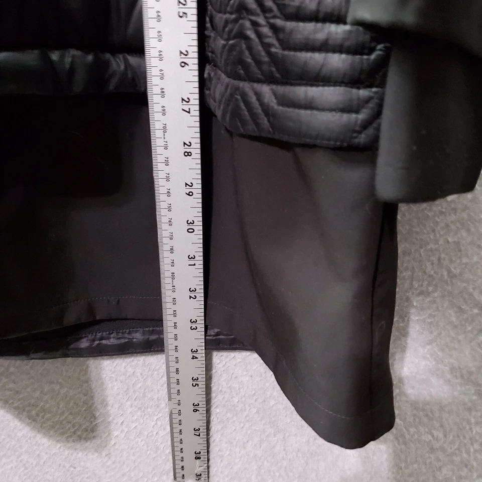 Chaqueta Guess Mujer XL Negra Acolchada Parka Piel Sintética Bolsillos con Capucha Cremallera Completa Foto 4 de 4