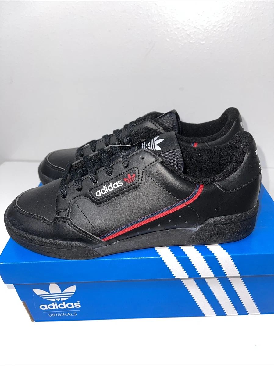 adidas Unisex Big Kids Originals Continental 80 Shoes Black Red F99786 Size 5