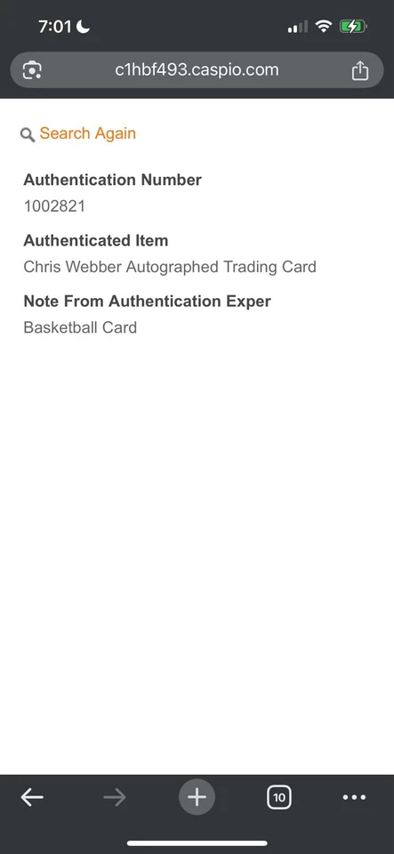 1993 Classic Four Sport Collection - #1 Chris Webber (RC)-Auto W/ COA - Image 4 of 4