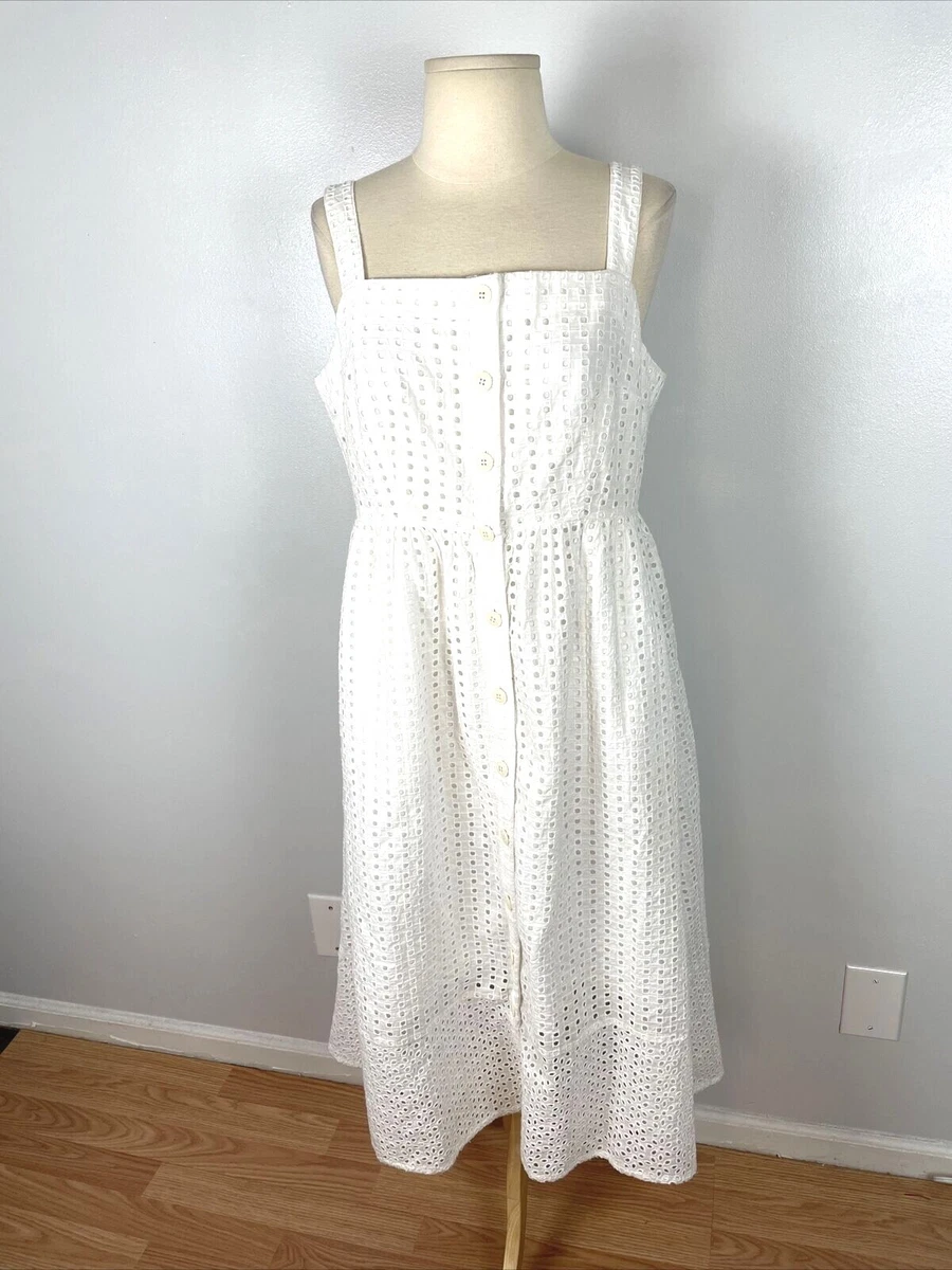 J crew white store eyelet dress