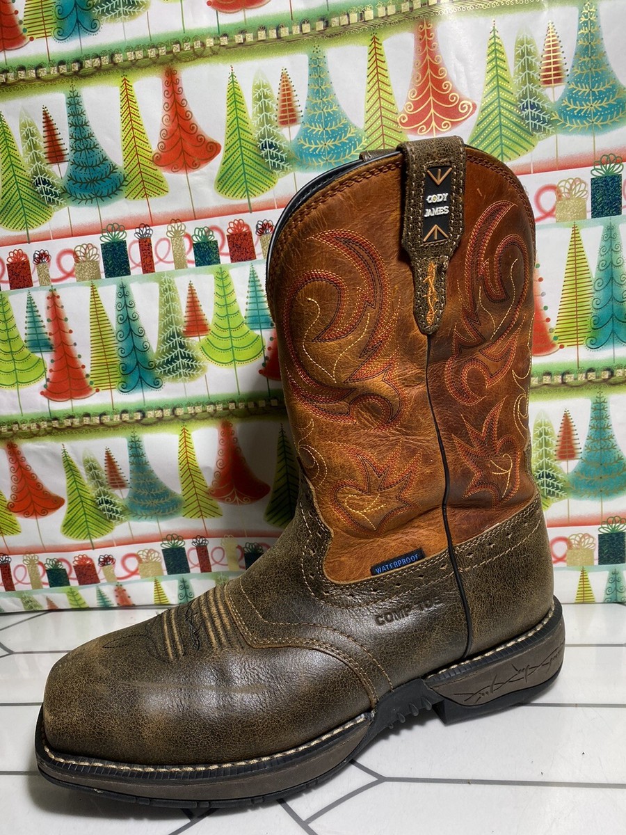 Cody James Men\'s Leather Comp Toe Boots in Brown new in box s-l400.jpg main image 2