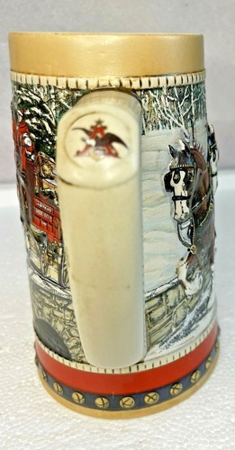 FESTIVE HOLIDAY BUDWEISER CLYDESDALES STEIN - 1988 COLLECTOR'S SERIES - Imagen 4 de 6