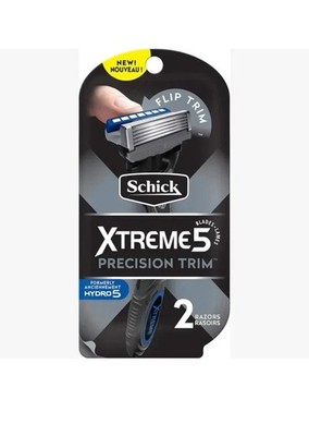 Schick Xtreme 5 Precision Trim - 2 Razors Free Shipping