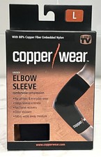 Copper Wear ELBOW Sleeve sz L Large Comfortable Compression NIB