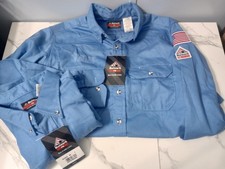 2 Bulwark FR Long Sleeve Button Up Shirts Size Large Reg SLU2LB