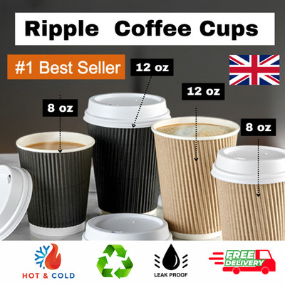 Doppelwandige Kräuselung Kaffeetassen mit Deckel 8oz/12oz umweltfreundlich isoliert langlebig
