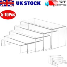 5-10PCS Acrylic Clear Display Shelves Perspex Stands Risers Shelf Retail Shop UK