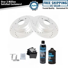 Brake Pad & Performance Rotor Rear Semi-Metallic Kit w/Fluids for Mercedes
