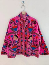 Handmade Outerwear Hand Embroidery Suzani Velvet Jacket Boho Chic Coat Uzbek Coa