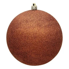 Vickerman 10" Contemporary Plastic Ball Ornament in Glitter Copper