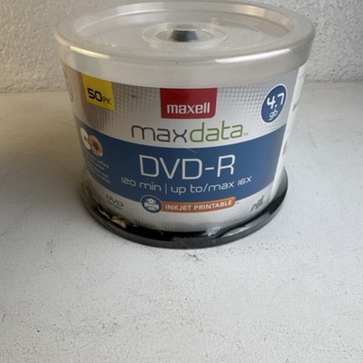 (9020)Maxell Maxdata DVD-R 4.7GB 16x Inkjet Printable Spindle 50 Pack