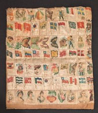 1910-16 Pillow Topper or Quilt (68) Folk Art American Cigarette Silks NICE