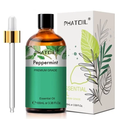 PHATOIL 100ml Pure Peppermint Essential Oils Aromatherapy Oil For Diffuser Humidifier