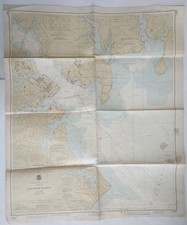Vintage 1980 Annapolis Harbor National Ocean Survey Color Map 37" x 30" NOAA