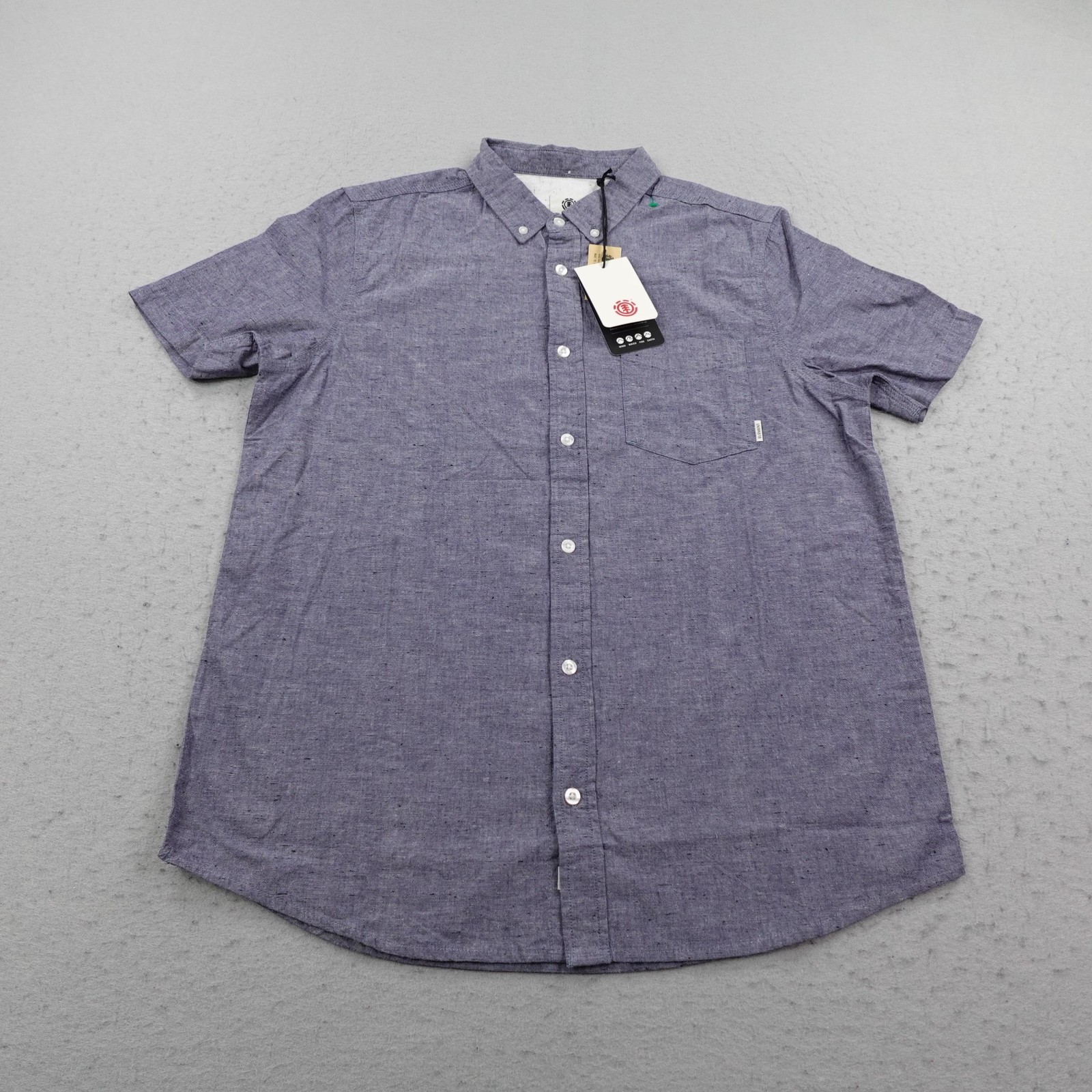 Element Shirt Mens Medium Blue Greene Neps Button Up Skatebo