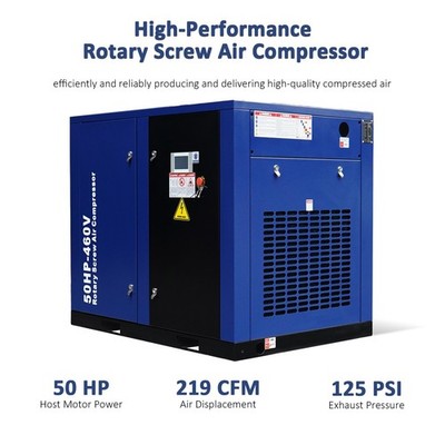 50HP 37KW Rotary Screw Air Compressor 3 Phase 219cfm Fixed Speed IndustrialGrade
