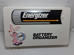 VINTAGE ENERGIZER BATTERY ORGANIZER PLASTIC STORAGE CASE