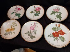 6 Hutschenreuther Wand- Sammel-Teller Redoute Rosen-Motive kompl. Serie  &Oslash; 16 cm