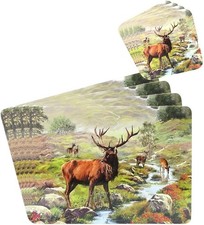 ** SPECIAL OFFER** Set Of 4  Placemats & Or Coasters  Cork Backed Highland Stag
