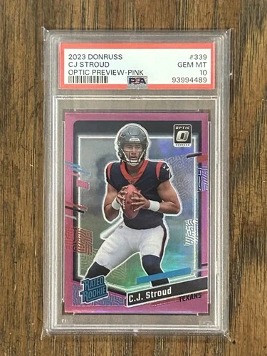 2023 Donruss C.J. Stroud Optic Rated Rookie Preview Pink Prizm RC #339 PSA 10🔥