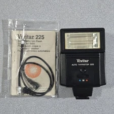 Vivitar Auto Thyristor 225 Flash With Paperwork/Accessories Clean 