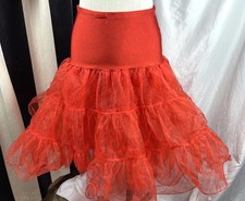 Grace Karin Red Tiered Tulle Petticoat Skirt Size Medium Tutu Retro Cosplay
