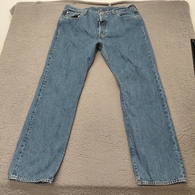 Levis 501 Jeans Mens 40x34 Blue Original Fit Denim Straight Leg Button Fly Big E