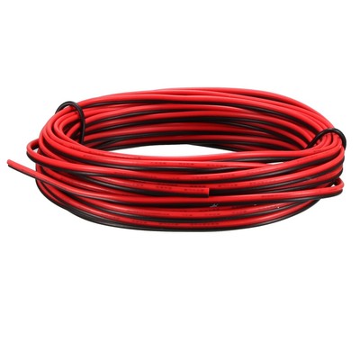 Red Black Wire 2pin Extension Cable Cord 28 AWG Parallel Wire 5M Length