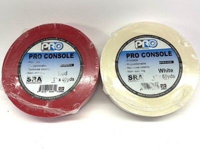 2 Pro Tapes Console Tape (PRO-Artist) 1 in. x 60 yds. Red And White Made In USA