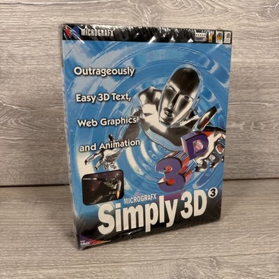 Micrografx Simply 3D 3 PC CD Software Grafik Animation Brandneu Versiegelt Selten