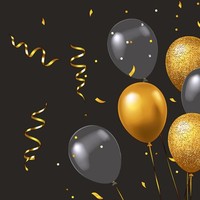 20 Servietten Elegant Balloons Partyballons Geburtstag Schwarz Gold 33X33Cm