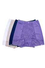 Rhonda Shear Women's 4 pack Pin-Up Panty w Lace Detail Gray/Navy