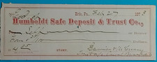 1873 Humboldt Safe Deposit & Tryst Co., pay self $ 4,25