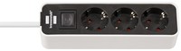 Brennenstuhl 1153230020 1.5m Interior Black White 3 socket s AC 200mm White