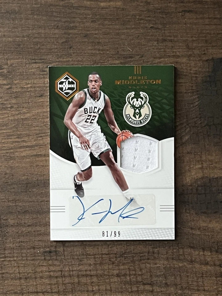 2016-17 Panini Limited - Khris Middleton #LJS-KM /99 | AUTOMÁTICO/REMENDO/NUMERADO - Imagem 4 de 4