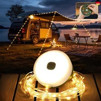 10M Camping Lichterkette Aufrollbar, 3 In 1 Outdoor Lichterkette Mit 9 Beleuchtu