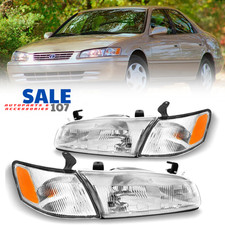 For 1997-1999 Toyota Camry Chrome Headlamp Clear Headlightcorner Set Leftright