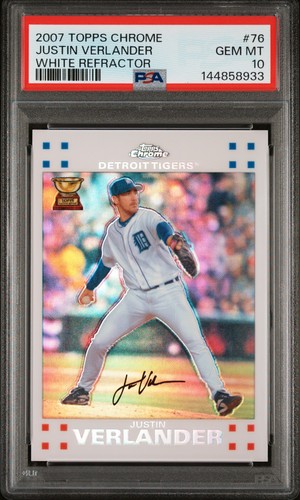 Justin Verlander [White Refractor] #76 2007 Topps Chrome card