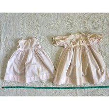 Vintage 1960s Baby Doll Dress  Slip Pink Cotton Floral Embroidery  Lace AS IS