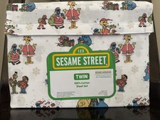 NEW Sesame Street Christmas 3pc Sheet Set, Twin, Elmo Cookie Monster Big Bird