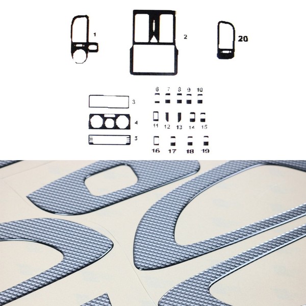 Innenraum Dekor Cockpit FüR VW Polo 1999-2001 Carbon Optik 20Tlg-image