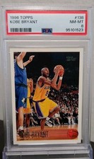 1996 Topps Kobe Bryant Rookie Card #138 PSA 8 Los Angeles Lakers HOF RC. rookie card picture