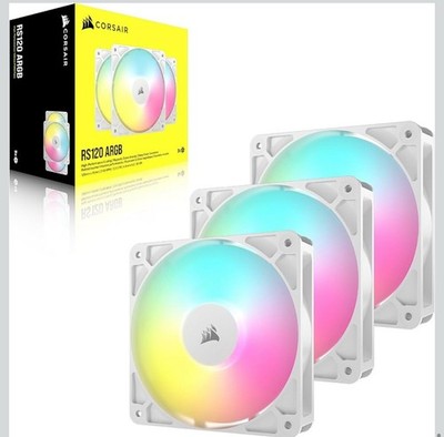 CORSAIR RS120 ARGB White 3er-Pack | 120mm Gehäuselüfter NEU PC Lüfter | Gaming 