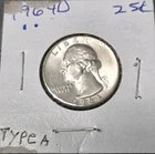 1964 Type A Silver Washington Quarter BU Condition Collector's Coin